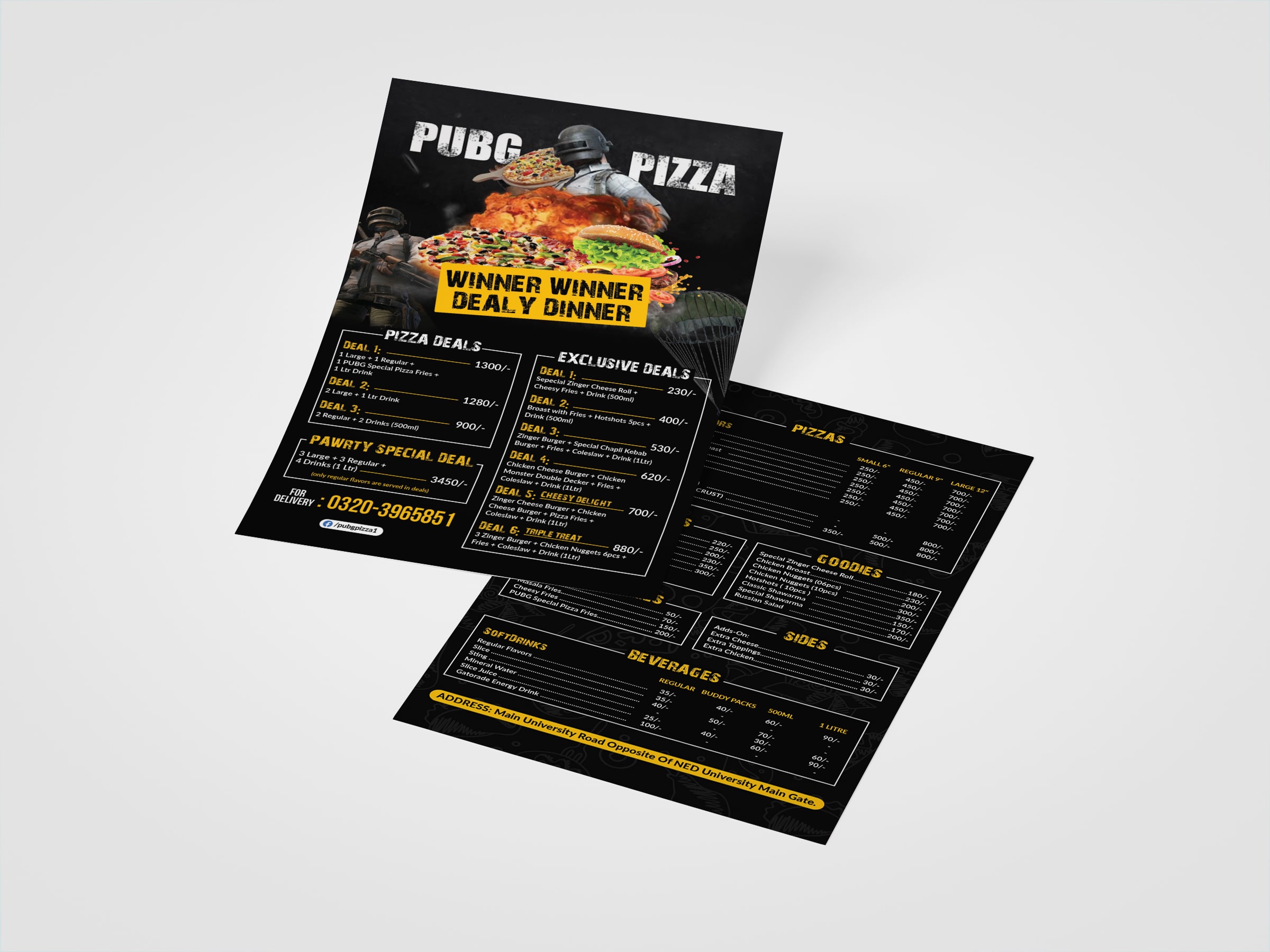 Modern double vertical flyer design sample in Lahore