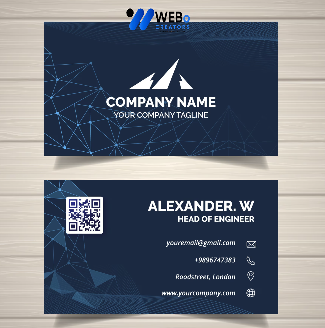 Elegant Professional Business card design with golden stripes Agency in Lahore