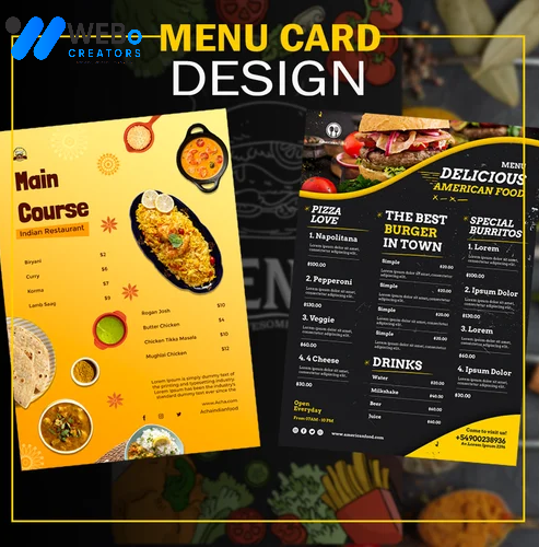 Restaurant digital menu board Lahore menu printing services online food menu design 2026