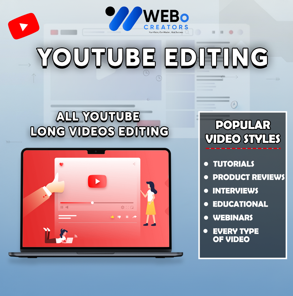 YouTube Video Editing Services at Affordable Cost - Hire Experienced YouTube Video Editors in Lahore